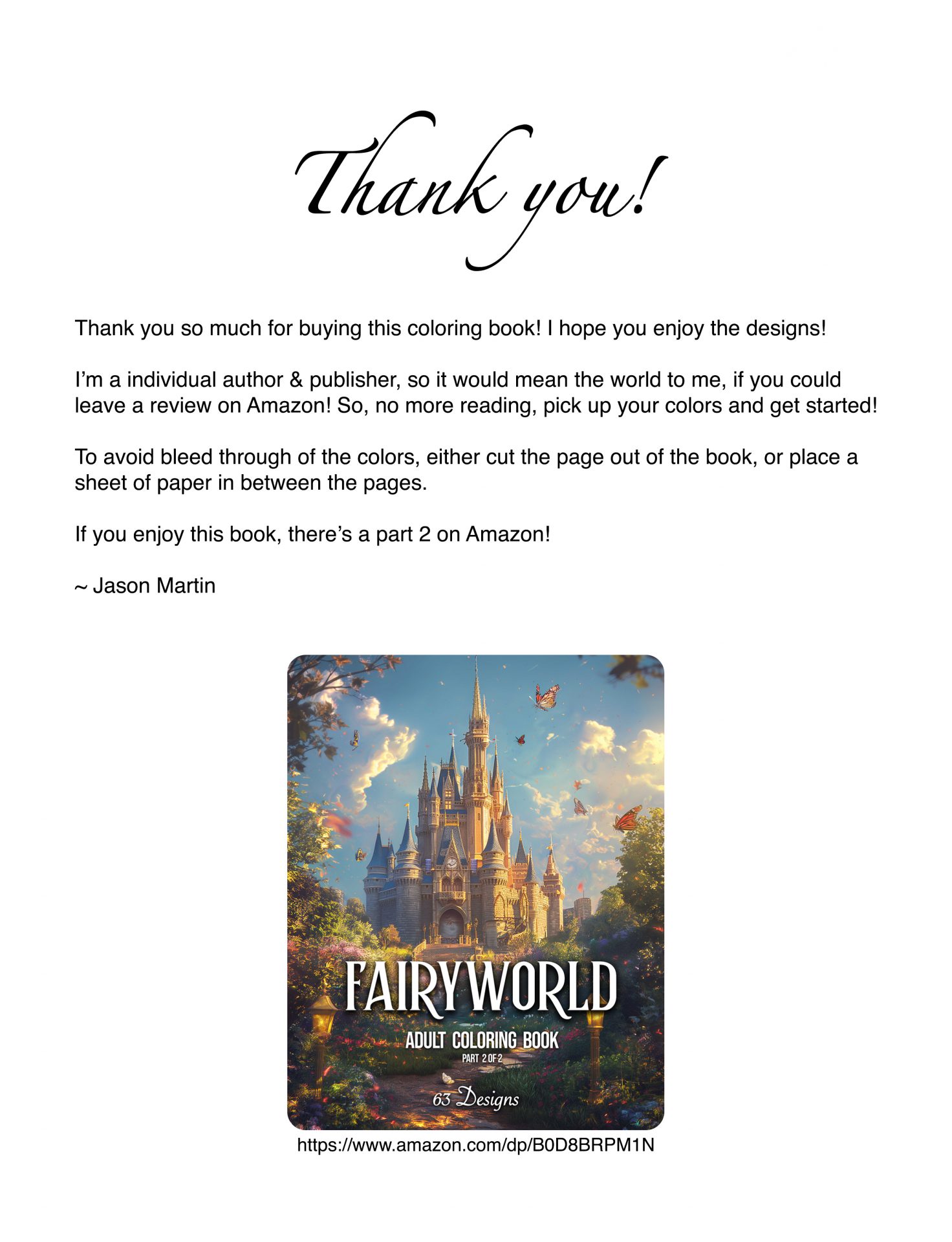Thank you - Book 1